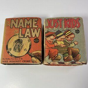 Set Of 2 The Big Little Book Just Kids, In The Name Of The Law 1937 USA  *READ